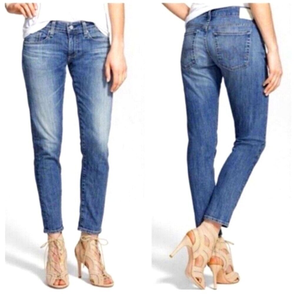 AG Adriano Goldschmied Nikki Crop Jeans Relaxed Skinny Fit Ankle Denim Size 25